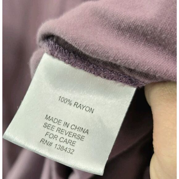 ModCloth Shirt Womens 2X Purple Muave Button Up Blouse Tie Back Mod Cloth - Picture 8 of 10